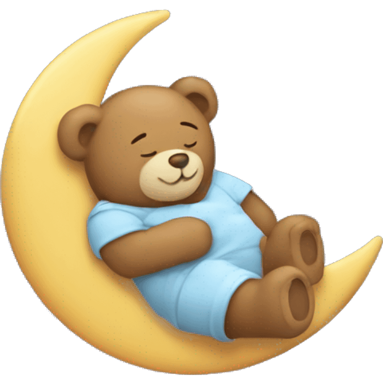 Teddy bear sleeping on the moon emoji