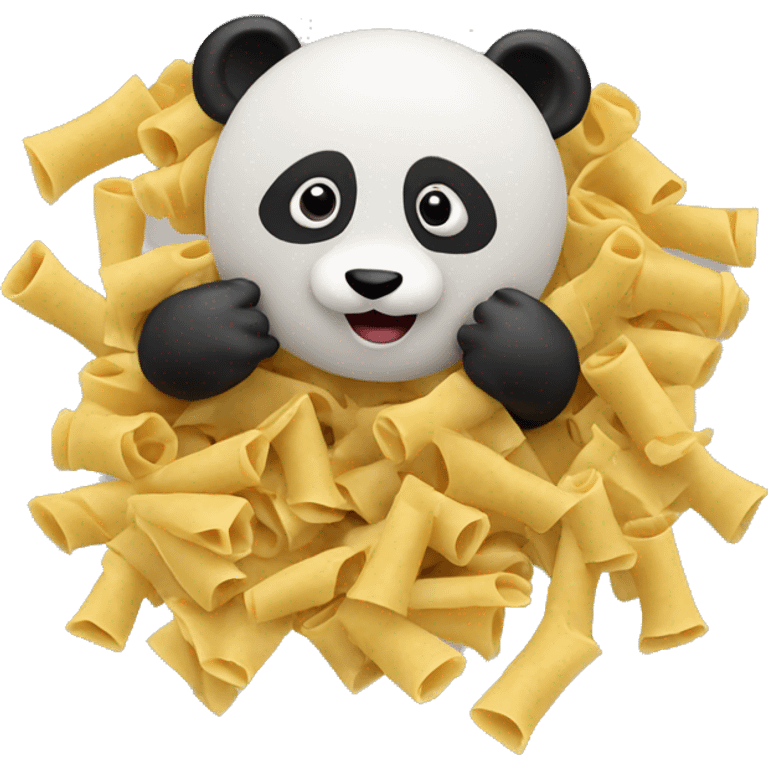 panda made out of pasta doing a powerpoint presentation emoji