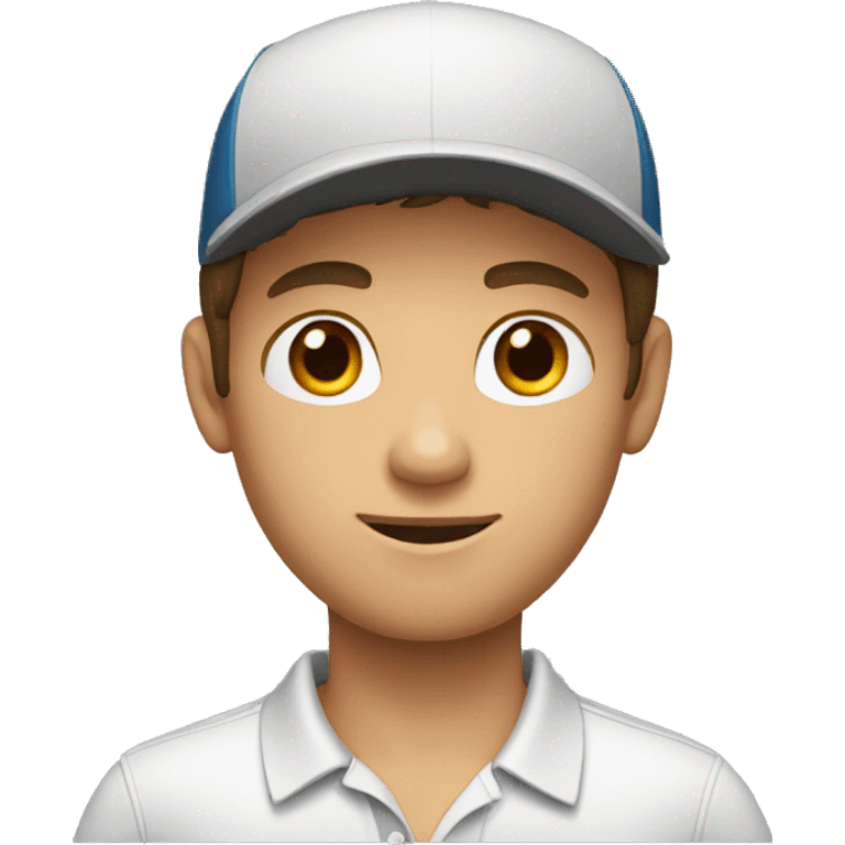 young man with a polo shirt, brown hair emoji