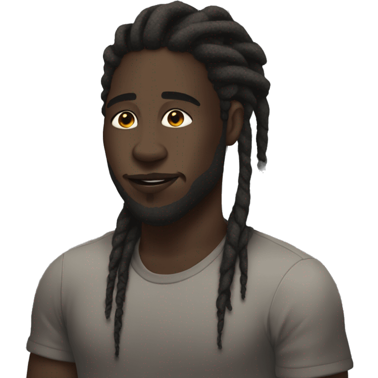 darkskin black man dreads locs emoji