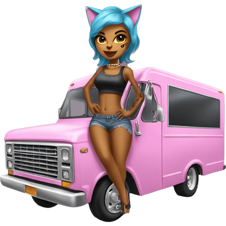 Catgirl’s lowrider food truck  emoji