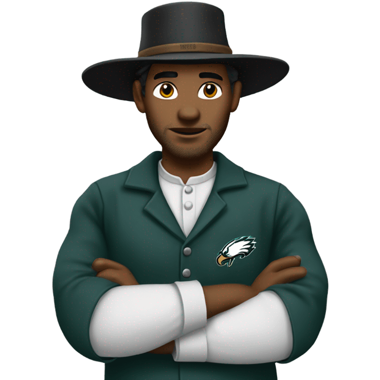 Amish man in eagles clothes emoji