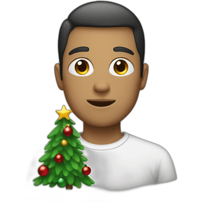 Disabled-person-next-to-christmas-tree emoji