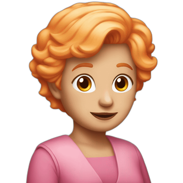 Donald trump with short orange hair and 70 years old wearing a pink dress emoji