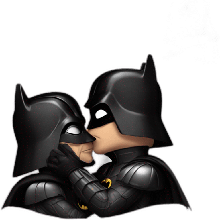 Batman kissing darth vader emoji