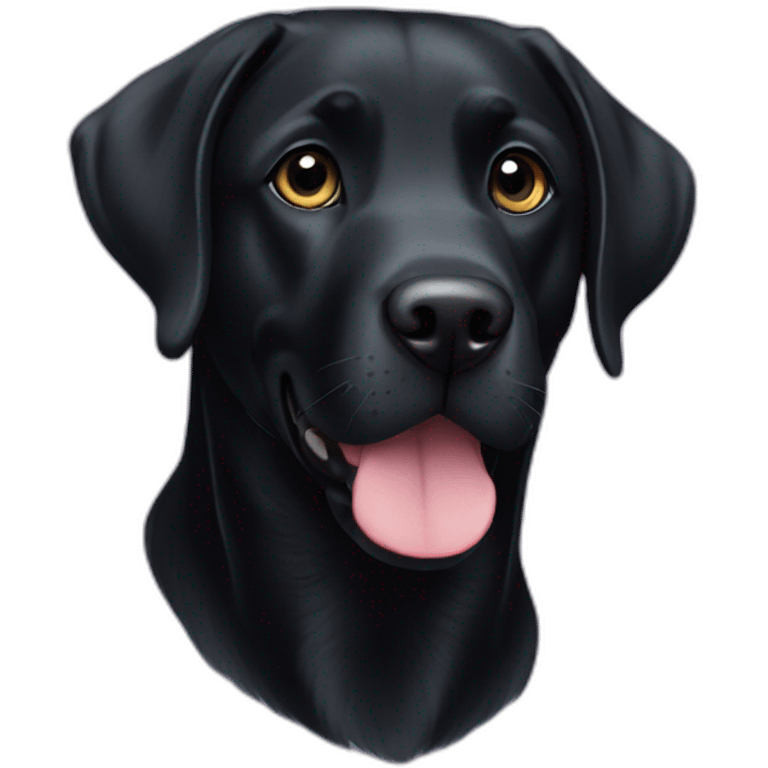 Black Labrador with name luna emoji