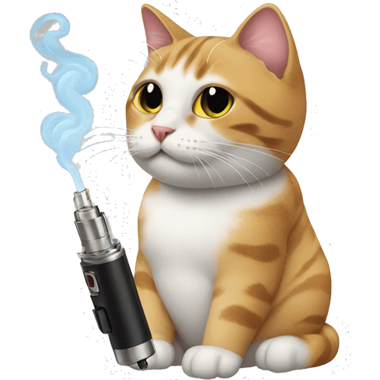 Cat with a vape emoji