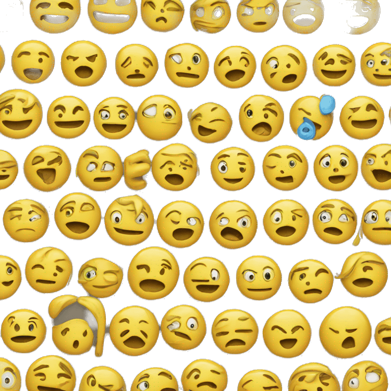 Yellow emoji making the face of :] emoji