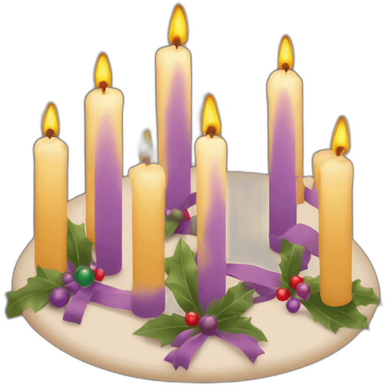 Advent wreath big candles emoji