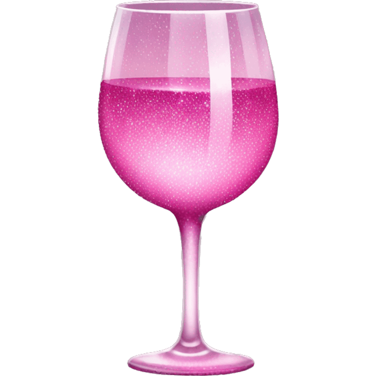 Pink sparkly wine glass emoji