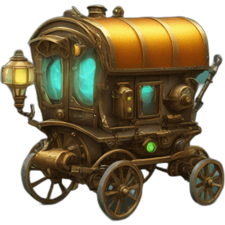 bright steampunk electric wagon emoji