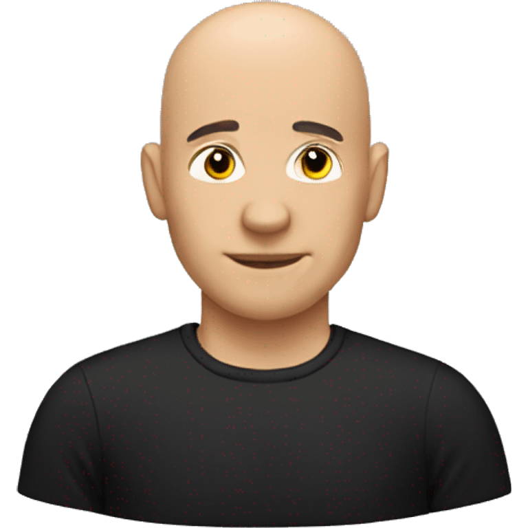 Bald man black shirt emoji