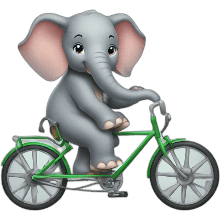 elephant calf driving a bycicle emoji