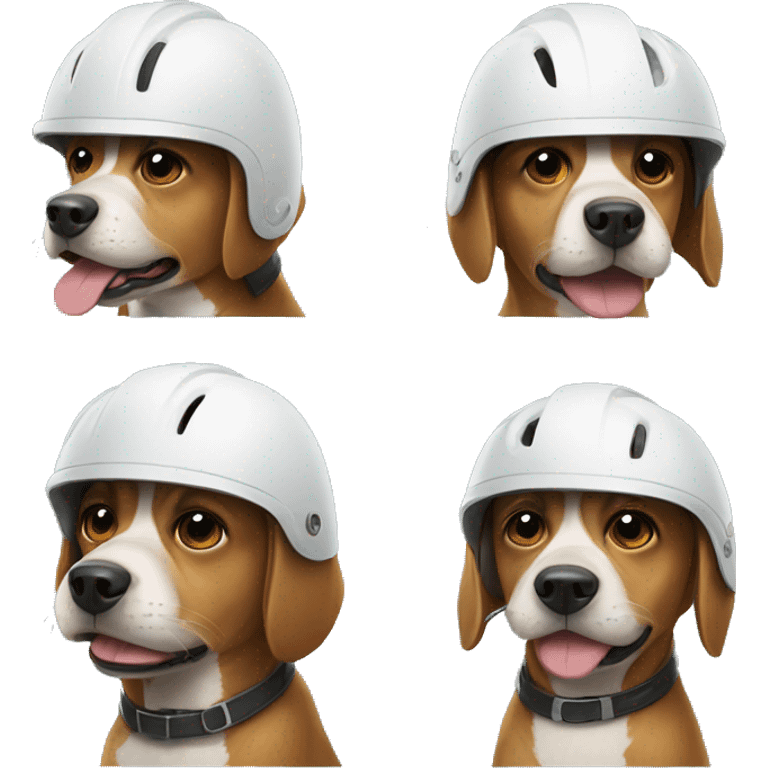 dog wearing a helmet emoji