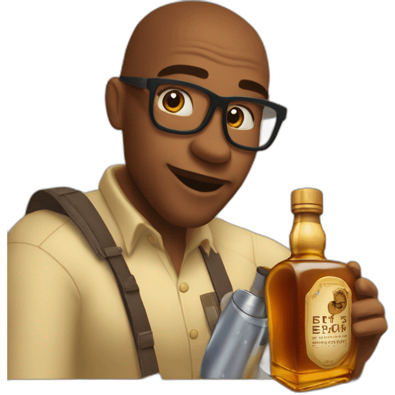 Buzz l'éclaire avec une bouteille de whisky dans sa main emoji