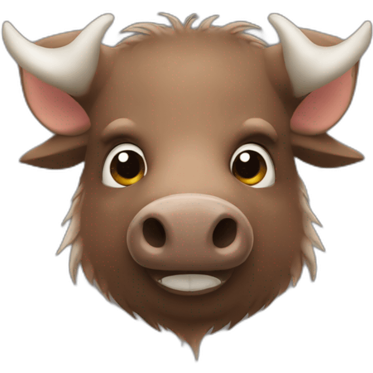 furries brown boar with white tusks emoji