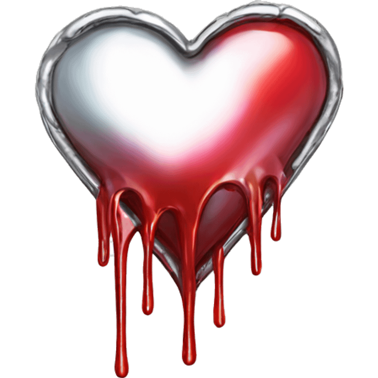 Chrome dripping heart  emoji