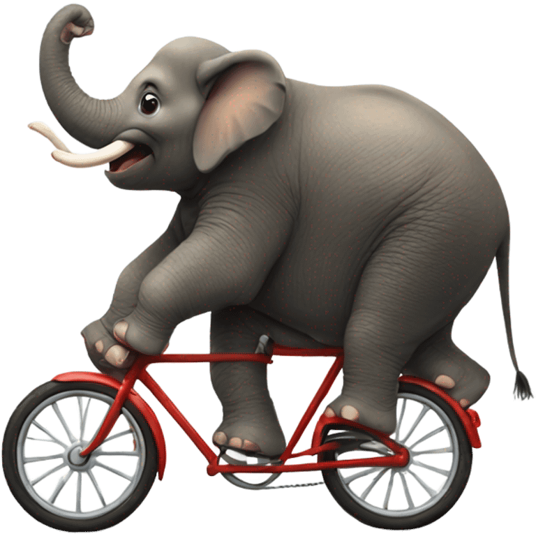 Giant elephant riding a tiny bike emoji