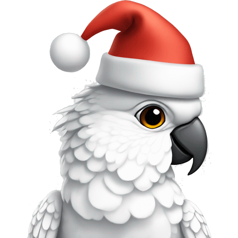 cockatoo with christmas hat emoji