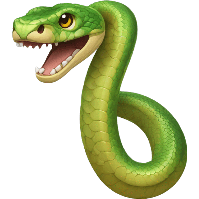 Serpiente enredada en un hacha emoji