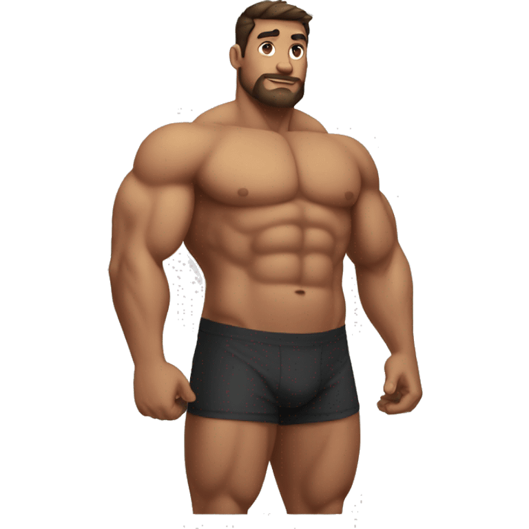 muscular man with a round belly  emoji