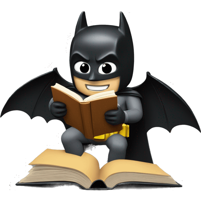 Full batman reading a book emoji