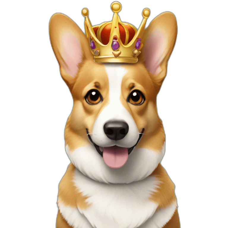 corgi with crown emoji