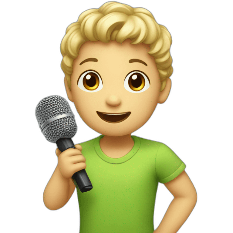 children sing song with microphone emoji