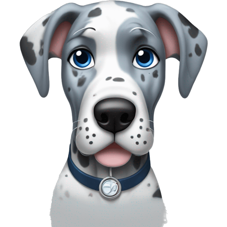 Blue Merle Great Dane wearing a doctor costume  emoji