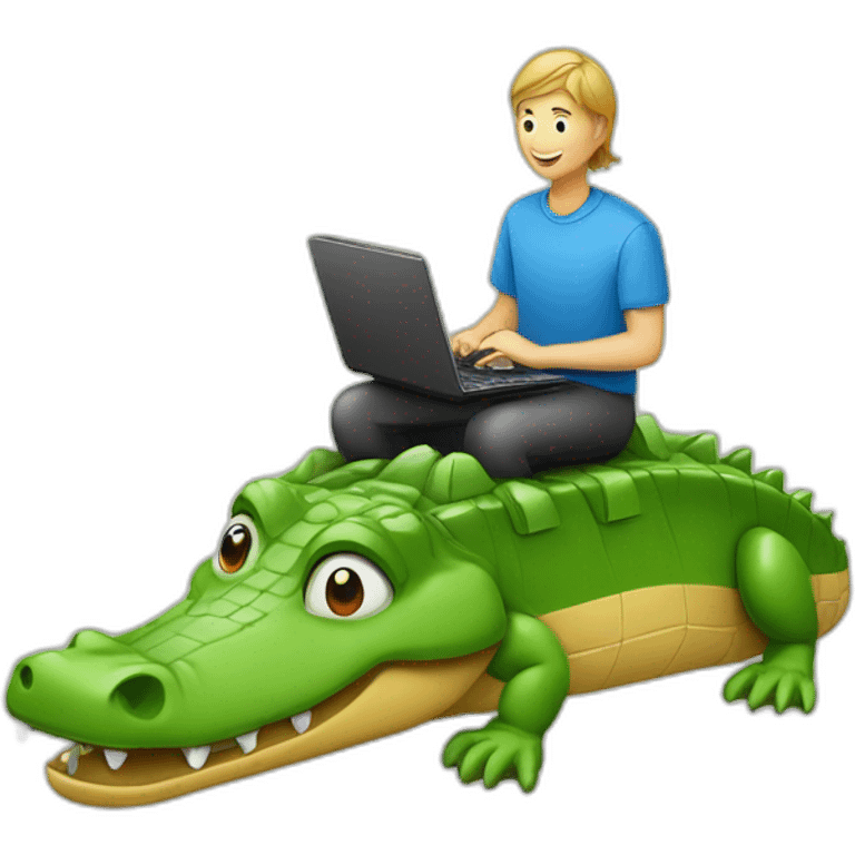 ordinateur sur un crocodile emoji