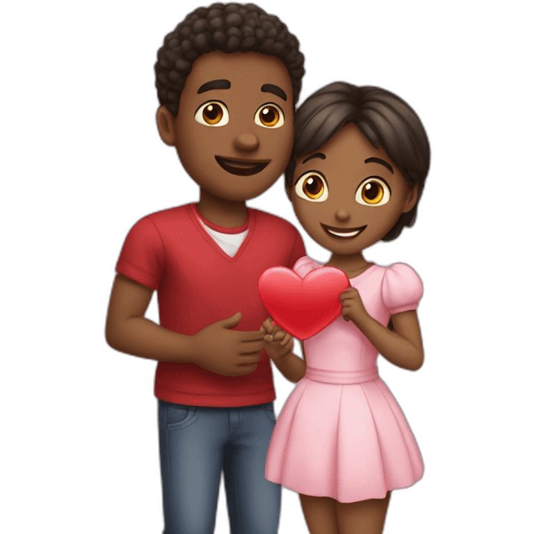 Boy proposing the girl on valentine emoji