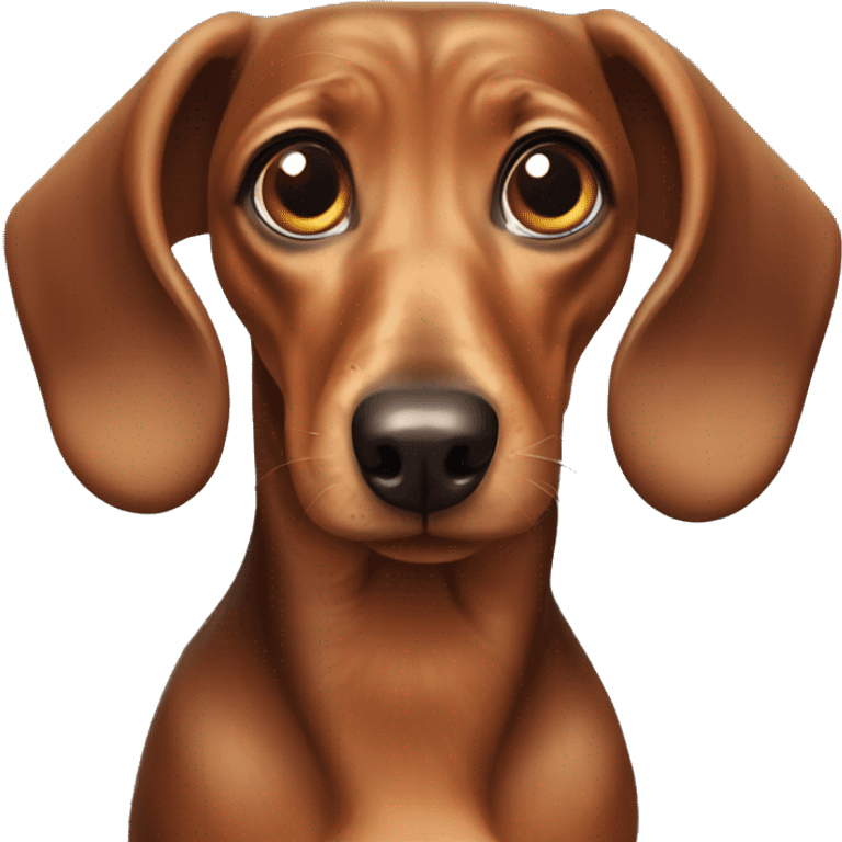 A dachshund with big eyes emoji