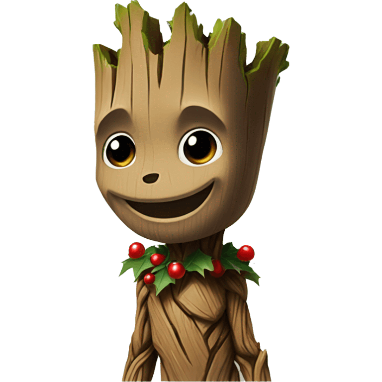 Groot with santa hat emoji