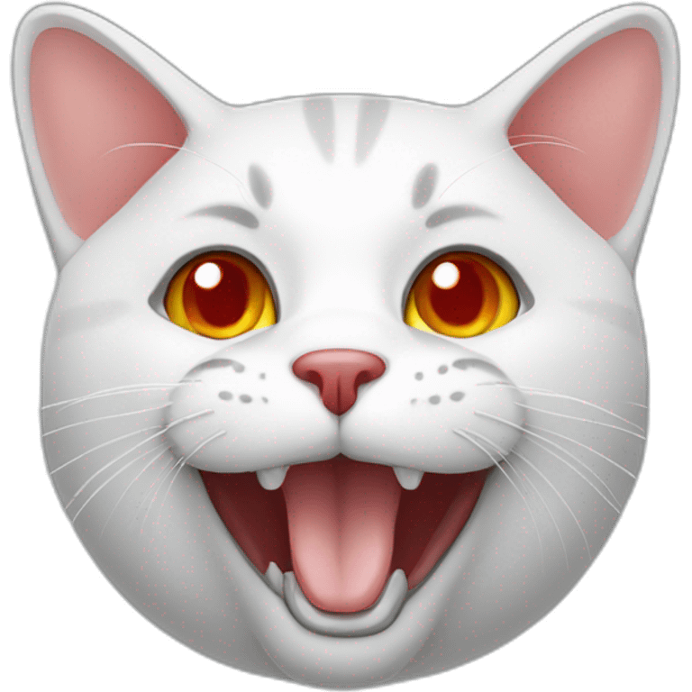 cat white with red spot emoji