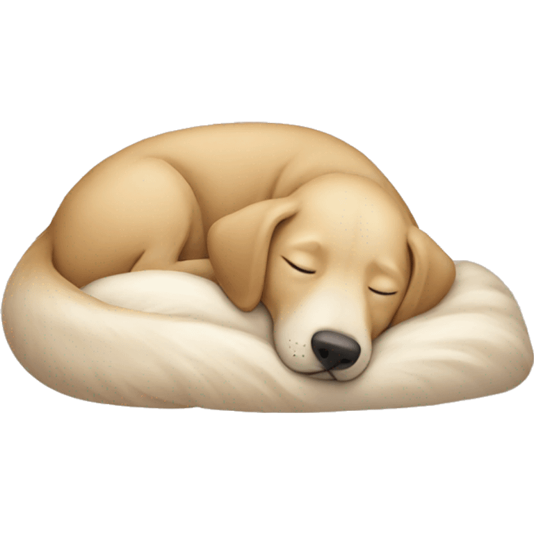 champagne colored dog sleeping emoji