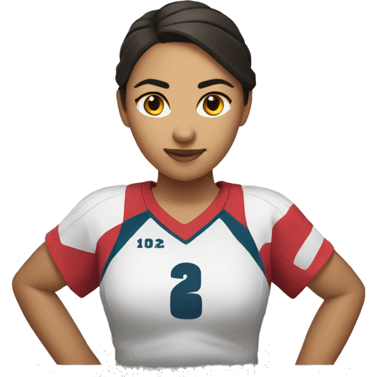 Large sized female volleyball player Mexican emoji