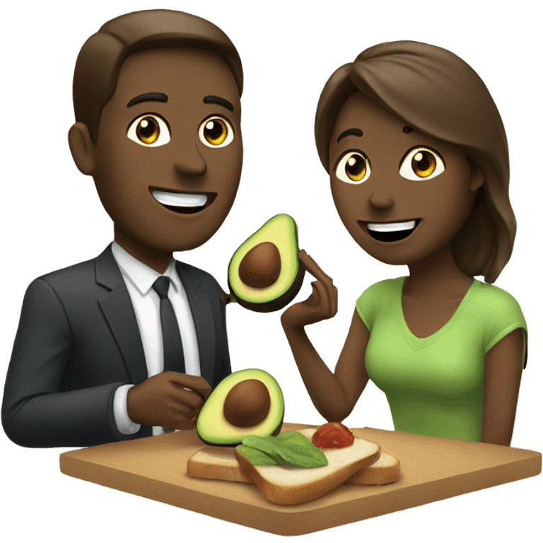 A couple eating avocado on toast emoji