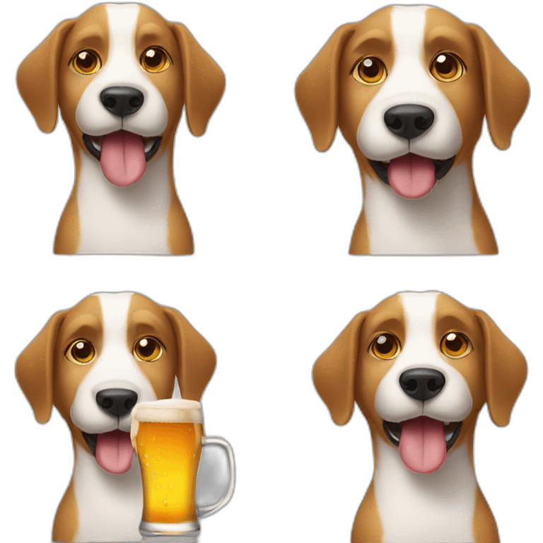 dog drinking beer emoji