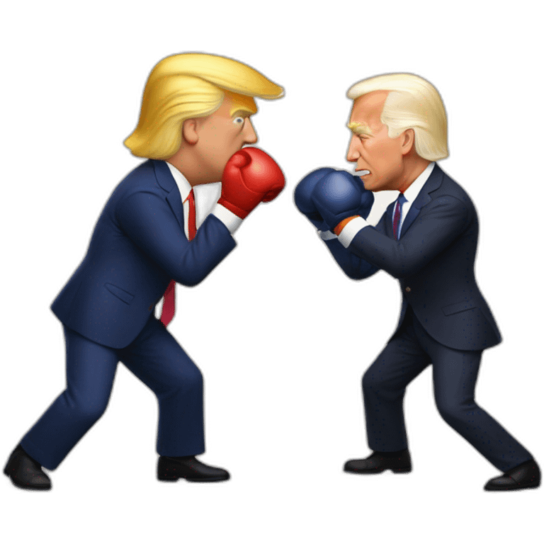 Donald Trump boxing with Joe Biden emoji