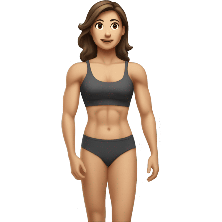 Fit Caucasian Woman large Back muscles, brunette emoji