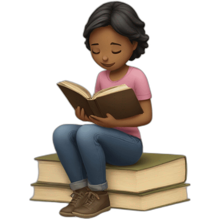 girl reading book emoji