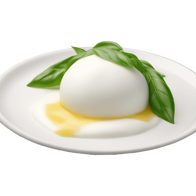 Mozzarella Buratta  on a plate  emoji