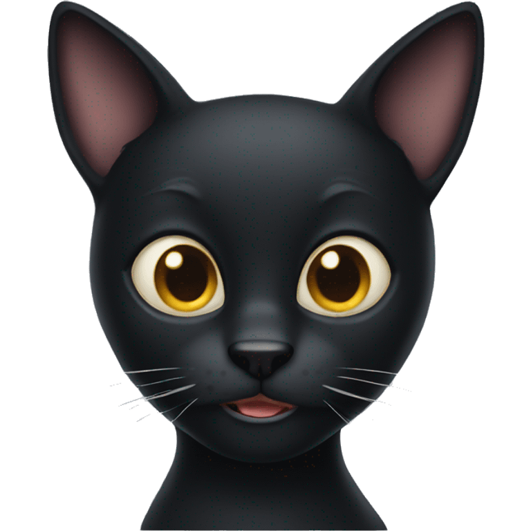 Crazy black cat emoji