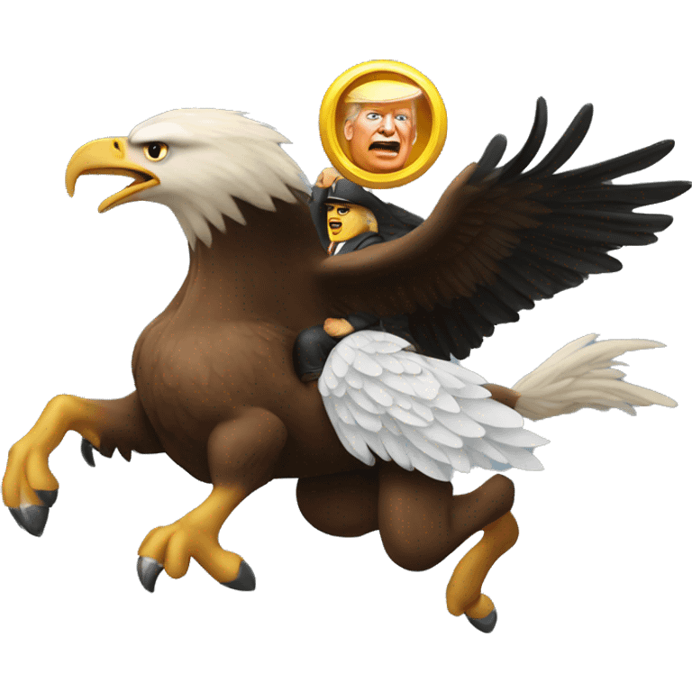 Trump riding eagle emoji