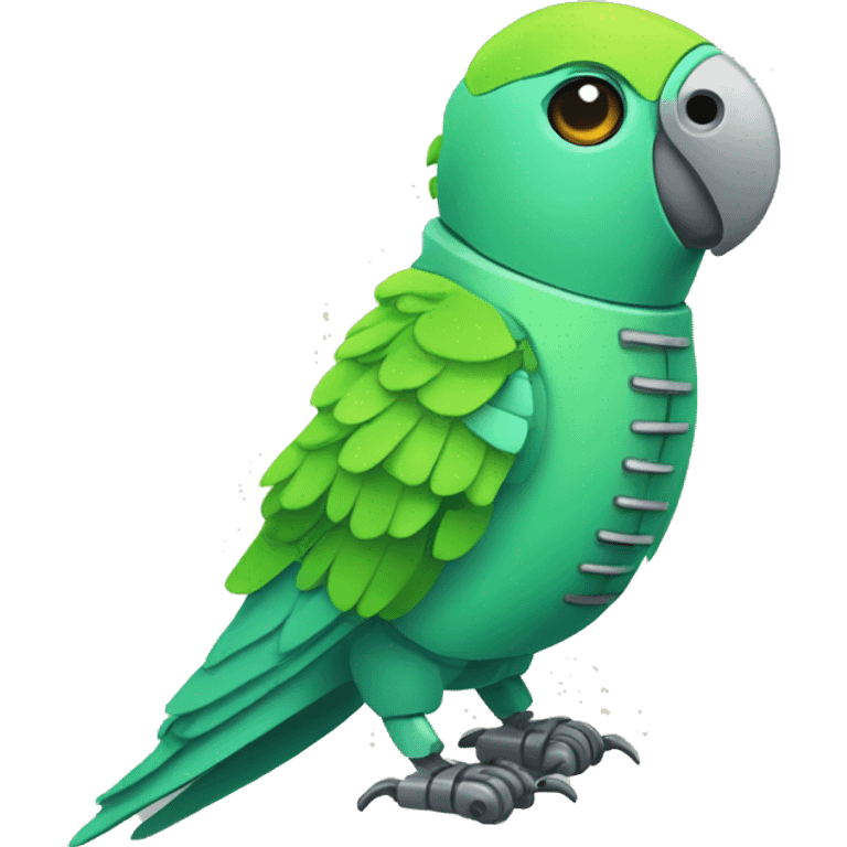 flat parakeet robot emoji