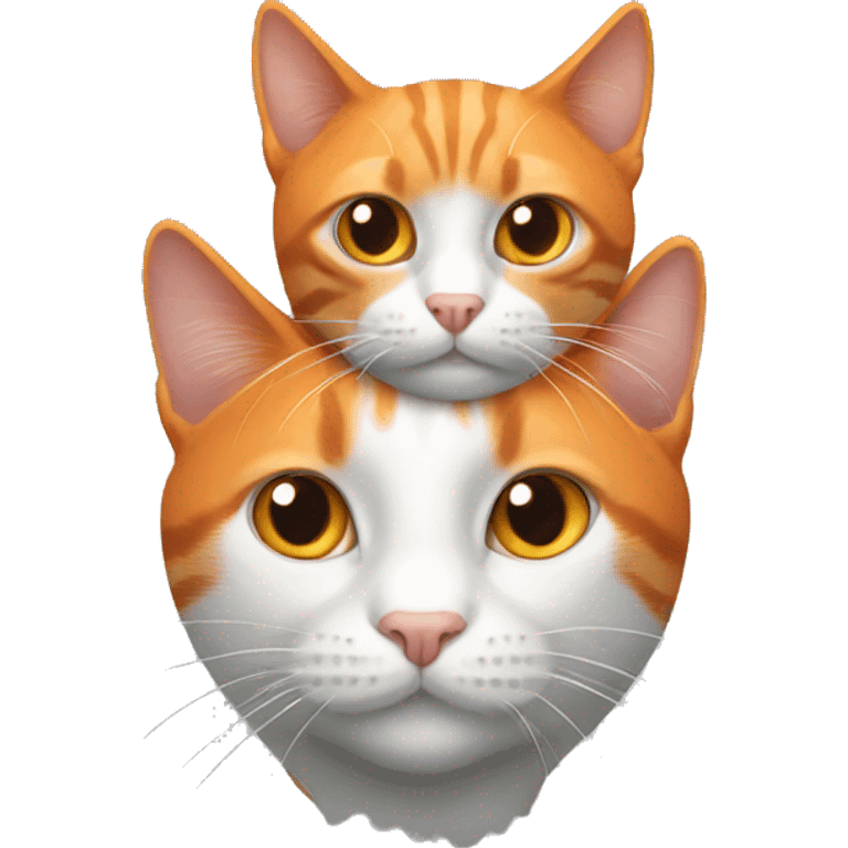 orange cat with grey cat emoji