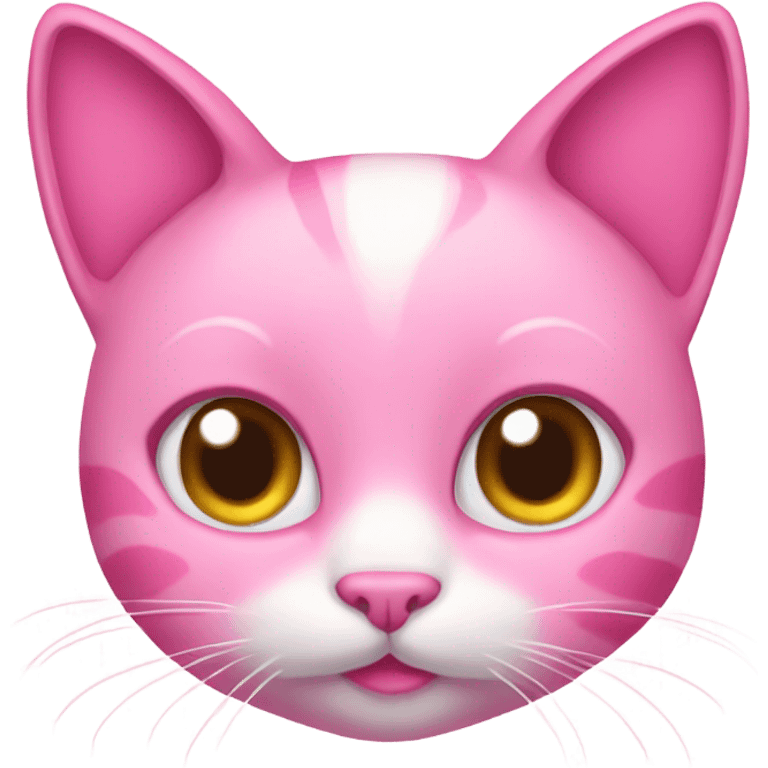 Pink cat with pink bow emoji