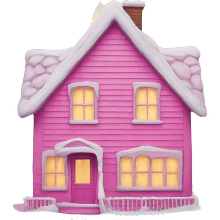 Chrismas pink house emoji