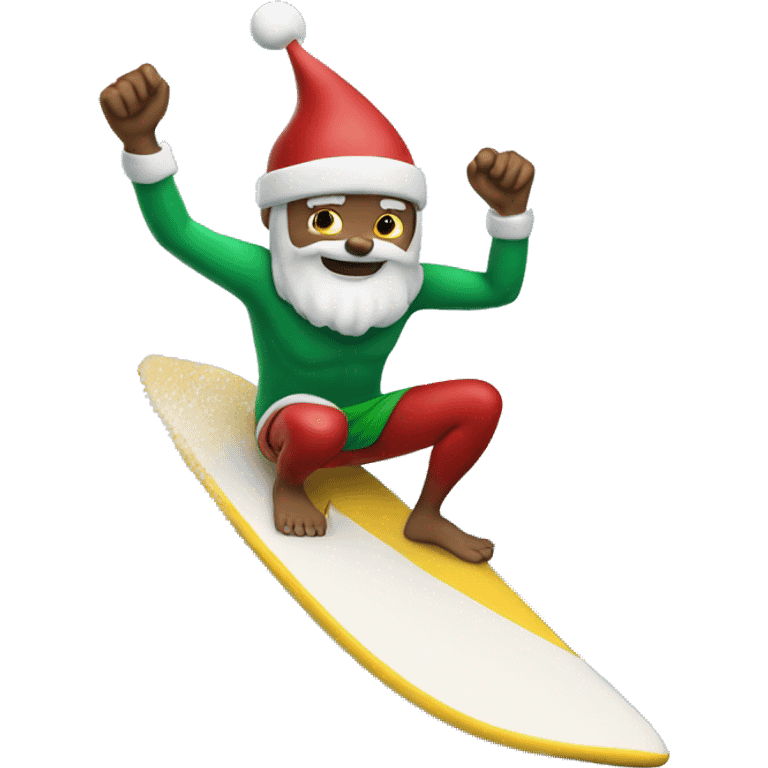 Santa surf boarding emoji