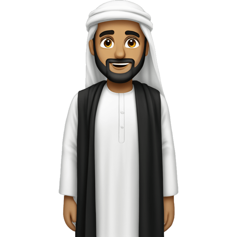 Saudi sheikh wearing black thobe emoji